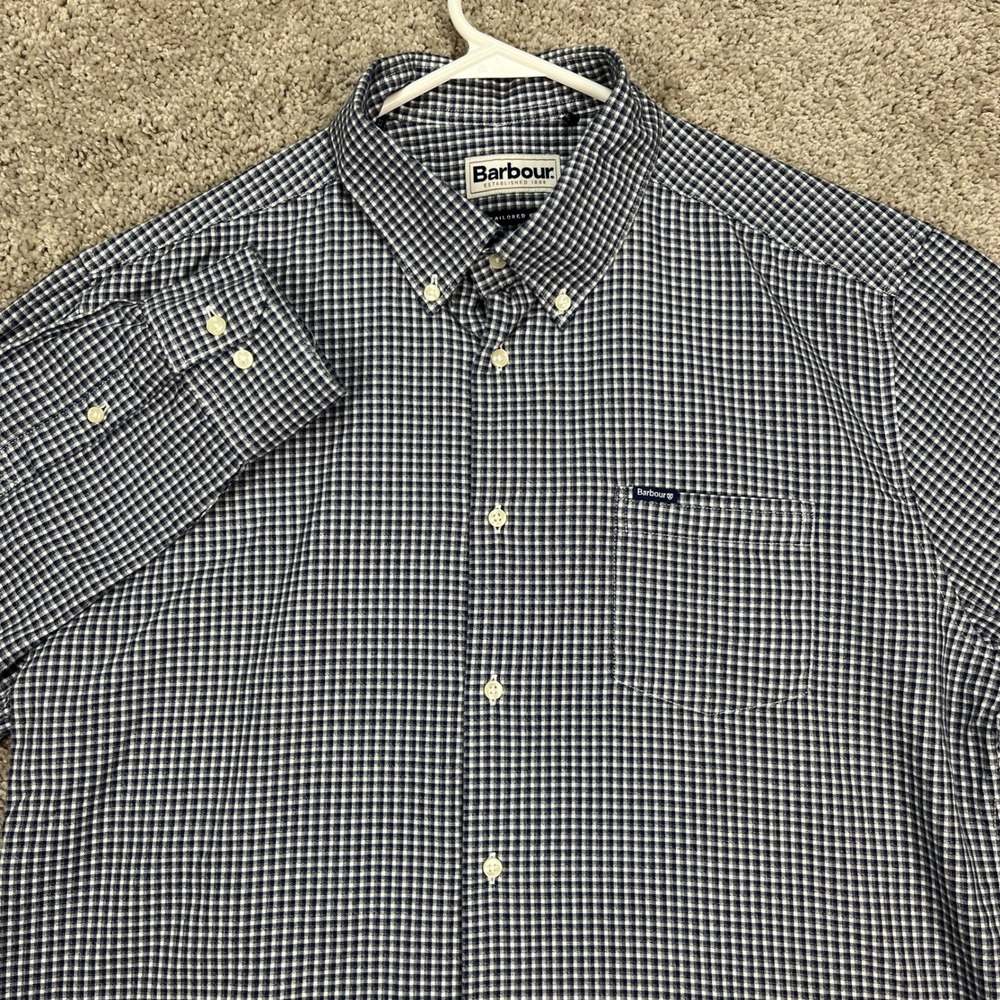 Barbour Men's Blue Check Button-Down Shirt